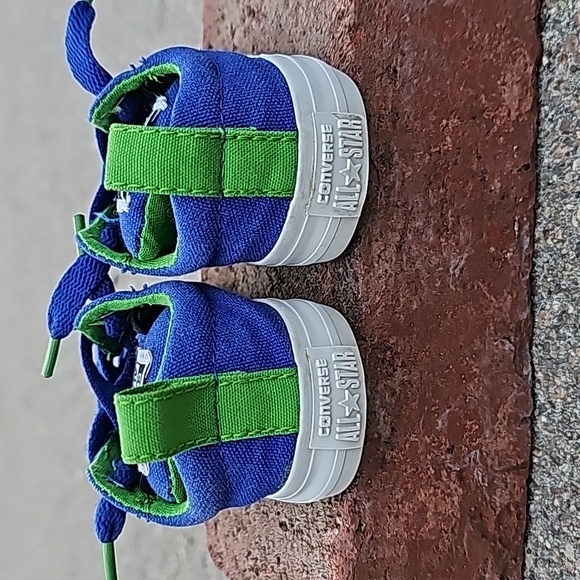 Converse No Time To Lace Tie Slip On Low Top Sneakers Royal Blue & Green - Picture 7 of 9